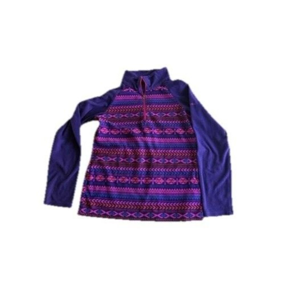 Columbia Sweater Girls L 14-16 Long Sleeve Pullover 1/4 Zip Lightweight